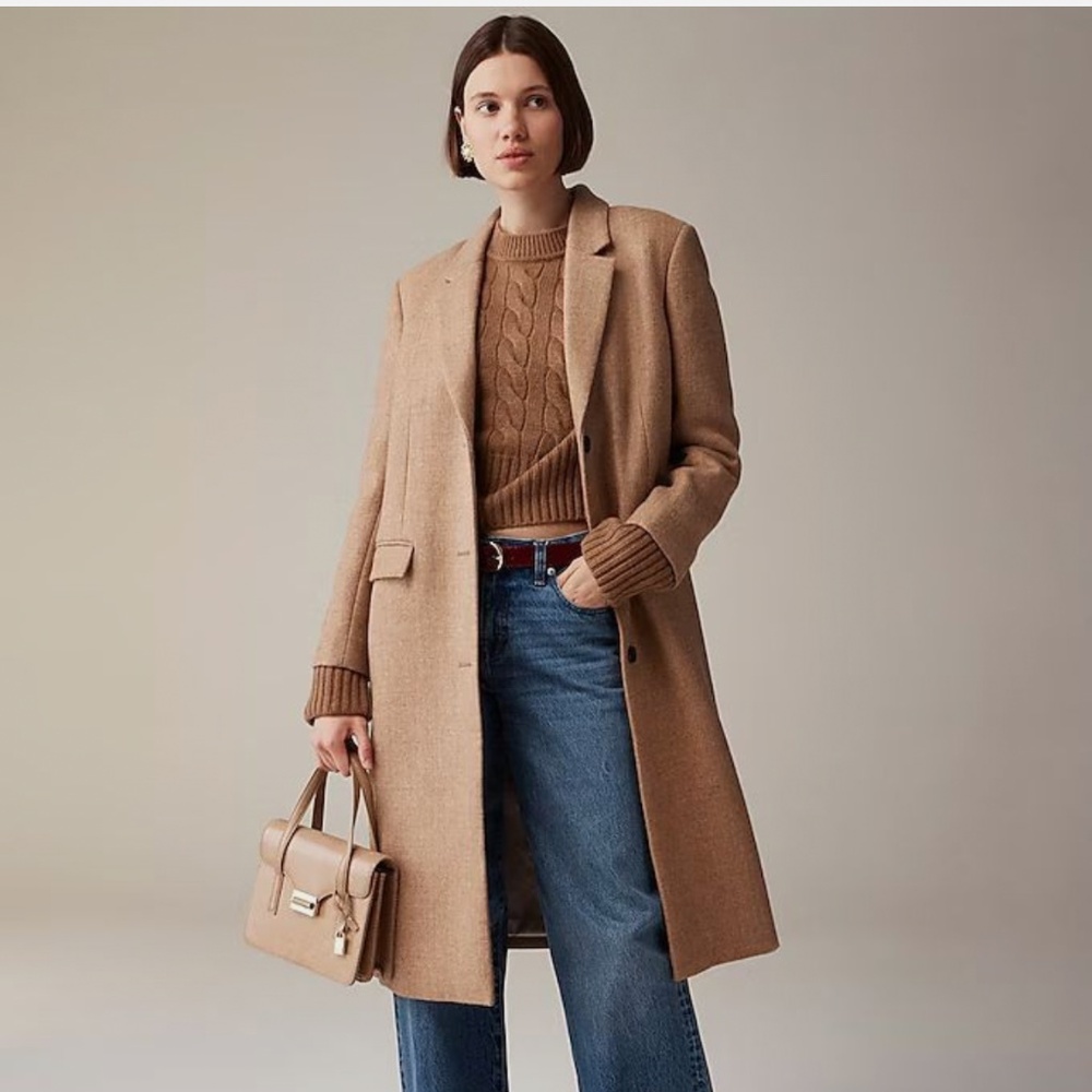 J. Crew Camel Wool-Blend Long Coat - Picture 2 of 9